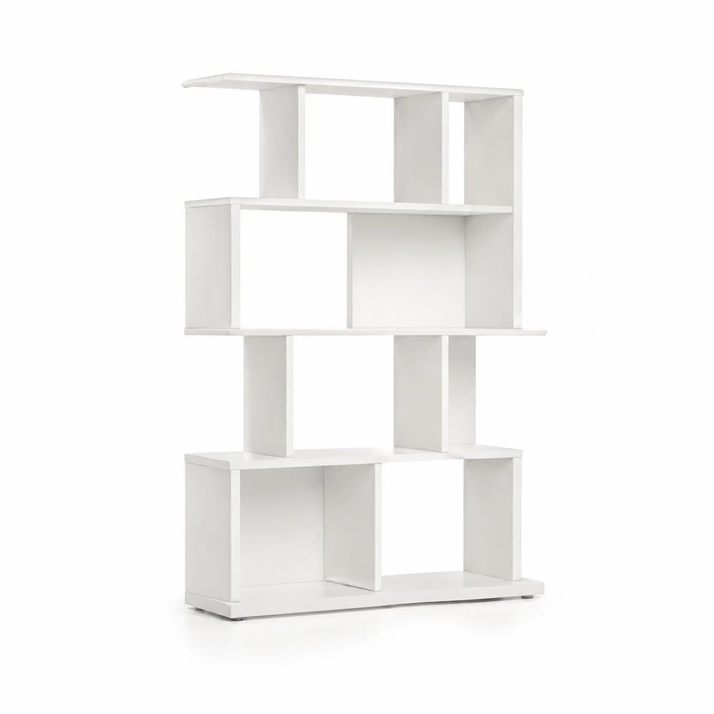 Regał na książki MDF 160 x 120 x 30 cm biały nowoczesny otwarty asymetryczny