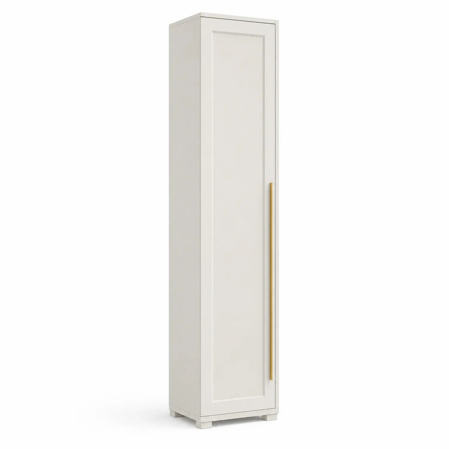 Szafa wysoka 1-drzwiowa 50 x 40 x 180 cm MDF kremowa z złotym uchwytem