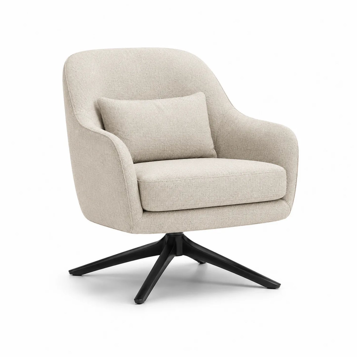 Fotel obrotowy 78 x 80 x 88 cm tkanina poliestrowa boucle MDF sklejka stal beżowy czarny z podstawą krzyżową
