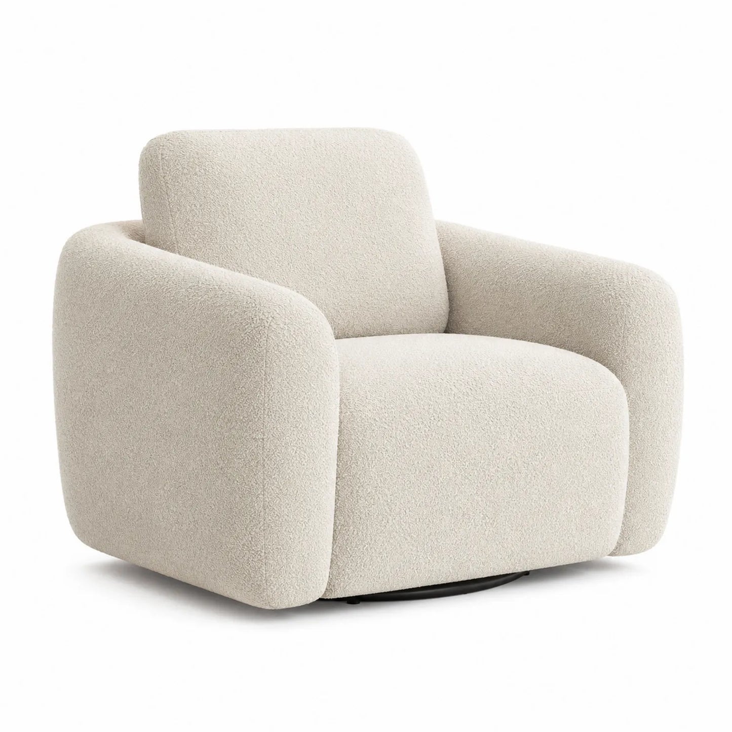 Fotel wypoczynkowy 80 x 80 x 75 cm tkanina poliestrowa boucle beżowy stal czarna